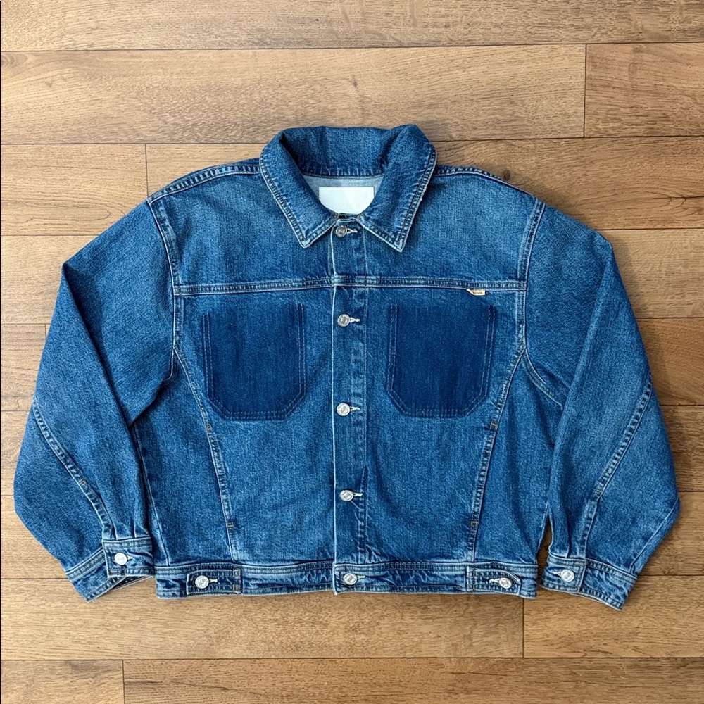 Mother Superior Size XL Back Road Sherpa Patchwork Denim Jacket Running Scissors